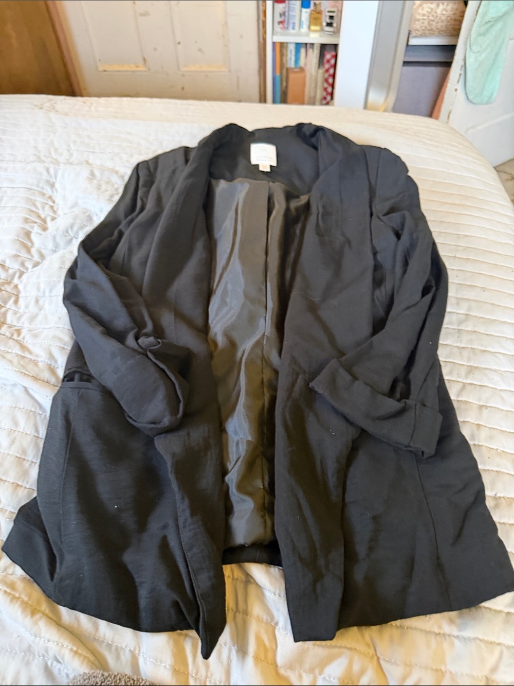 LC Lauren Conrad Black Open-Front Blazer Jacket